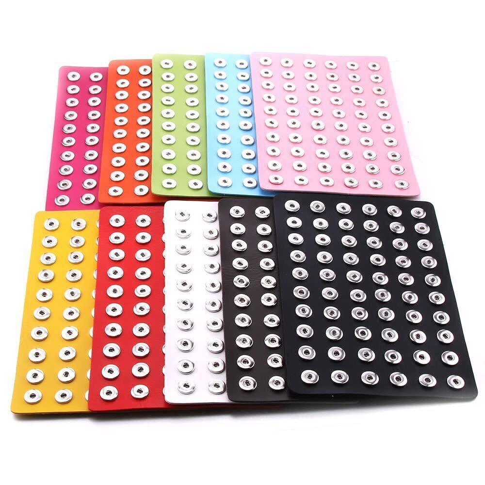 9681 18-20mm Snap Jewelry Display Stand Pu Leather Snap Chunk Hold up to 60
